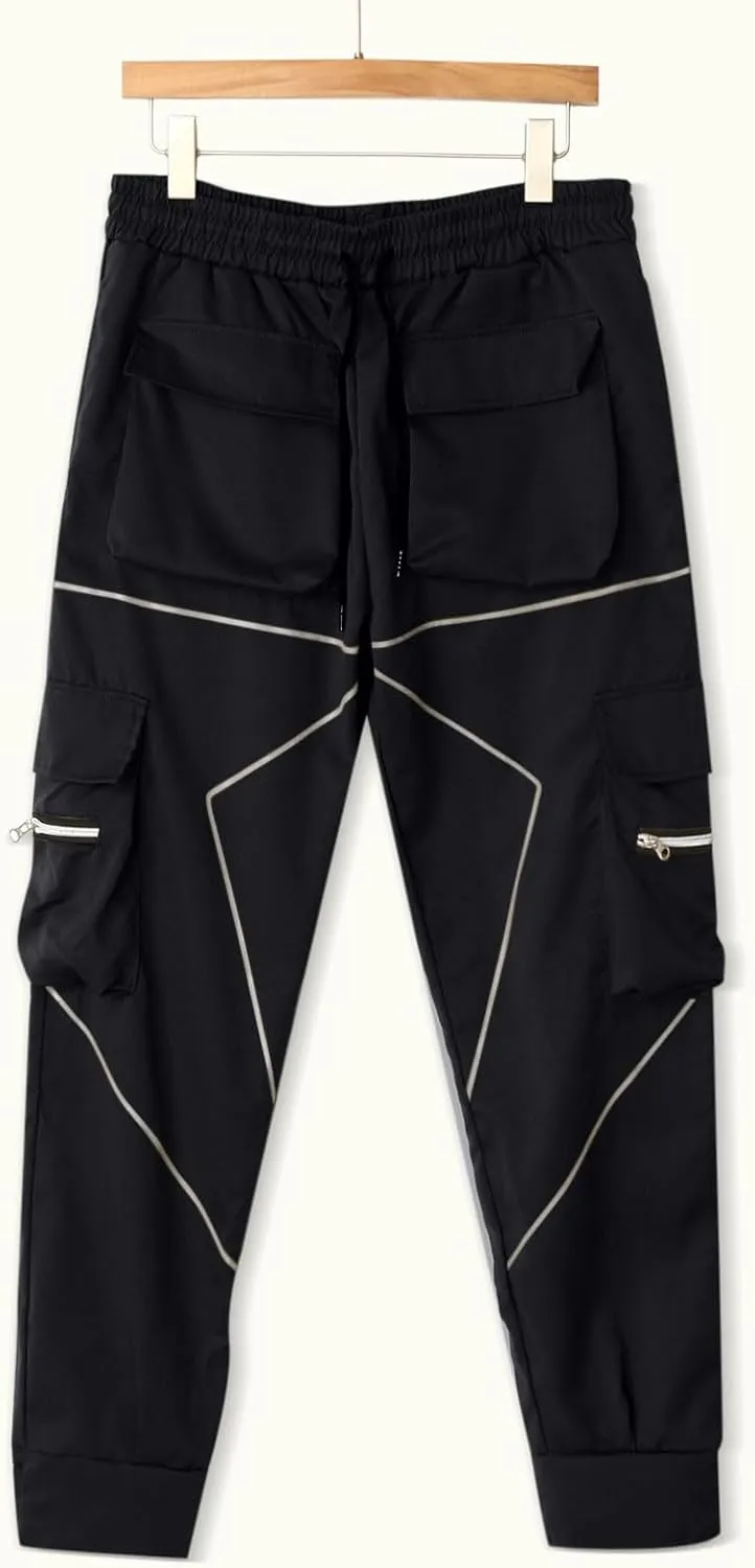 Men's Cargo Sweatpants Sports Jogging Trousers Men's Chinos Men's Cargo Pants Elastic Waistband Chino Slim Skinny