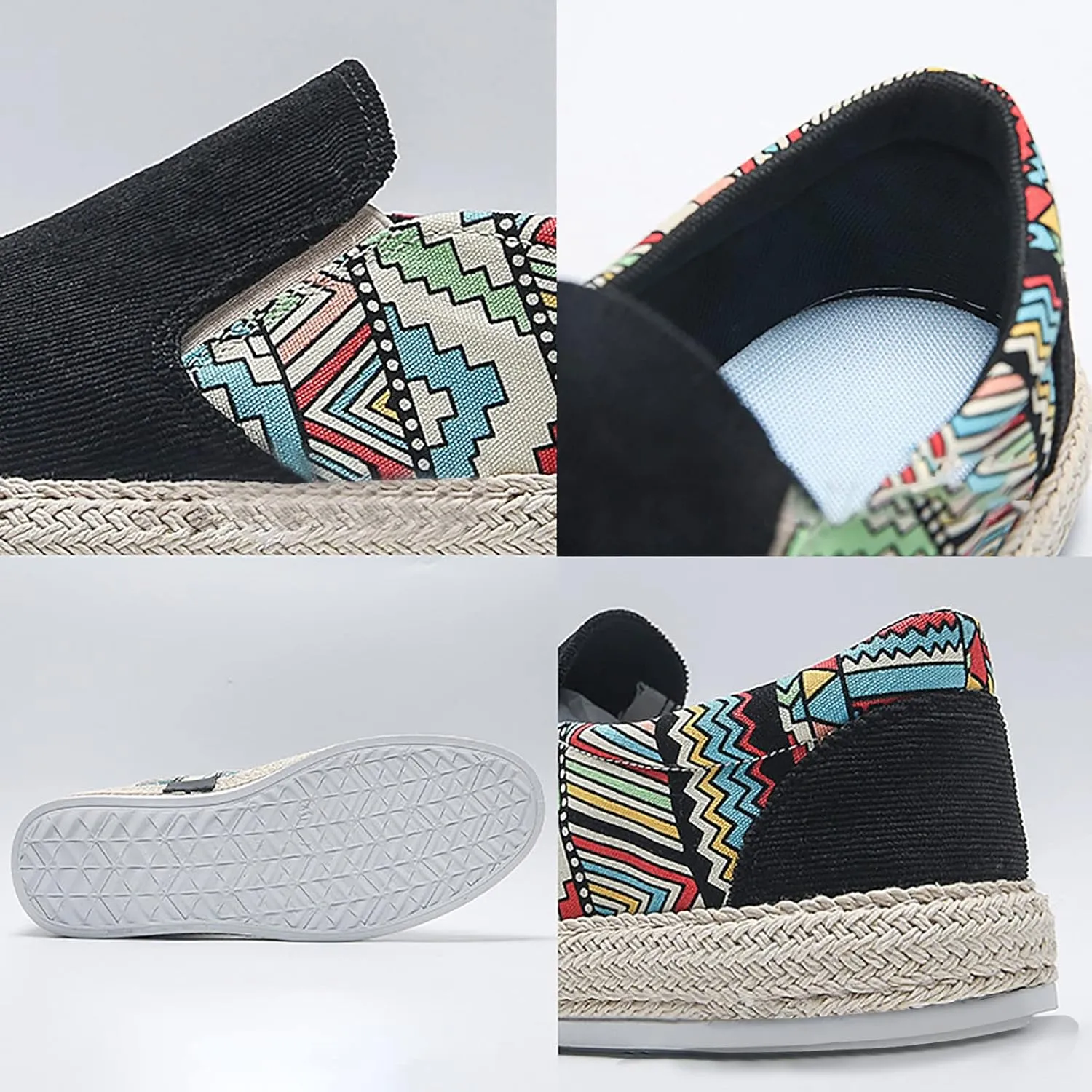 Men's Casual Low Boots Canvas Slip On Shoes in Spring and Summer Men Casual Driving Shoes