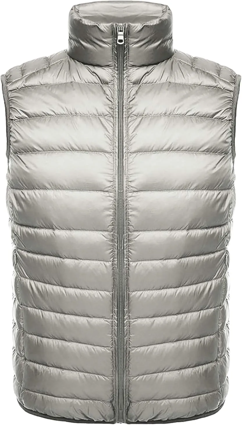 Mens Casual Puffer Vest Quilted Padded Vest Sleeveless Zip Up Down Jacket Lightweight Winter Gilet Warm Outwear