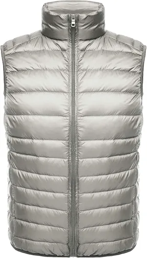 Mens Casual Puffer Vest Quilted Padded Vest Sleeveless Zip Up Down Jacket Lightweight Winter Gilet Warm Outwear