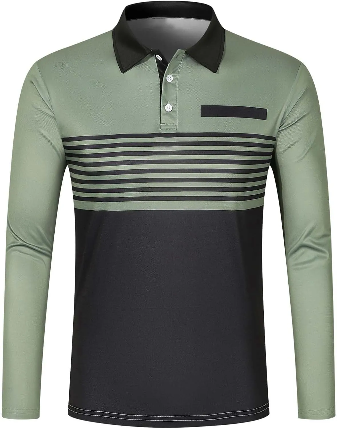 Mens Color Block Polo Shirts Long Sleeve Button Down T Shirts Comfy Slim Fit Golf Shirts 2025 Summer Shirts Trendy
