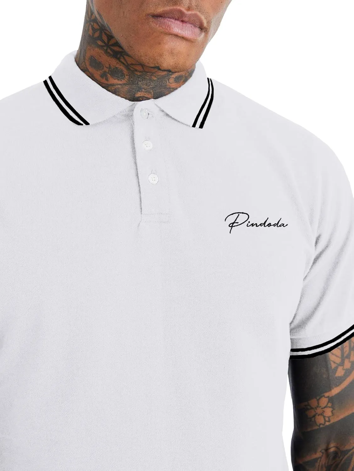 Men's Cotton Pique Golf Polo Shirts Casual Short Sleeve Classic Polo Shirts Button Down Shirts