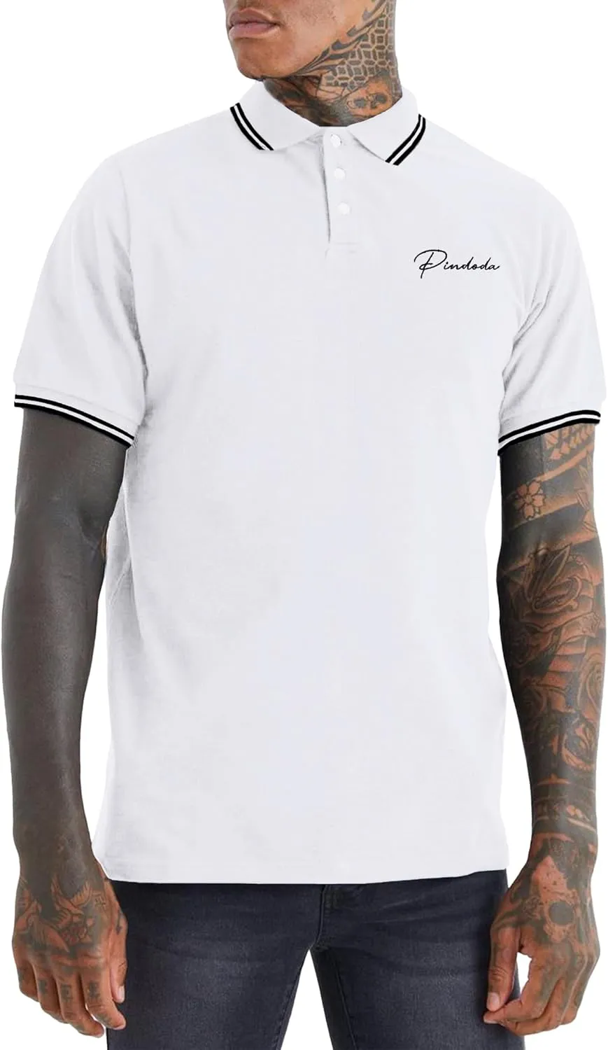 Men's Cotton Pique Golf Polo Shirts Casual Short Sleeve Classic Polo Shirts Button Down Shirts