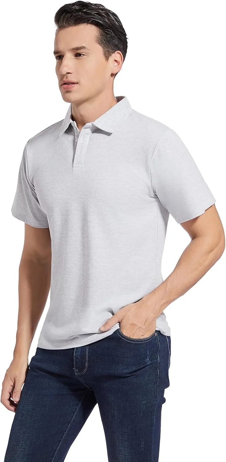 Men's Golf Polo Shirts,Casual Regular Fit Dry Fit Short Sleeve Moisture Wicking Collared T-Shirt(Order A Size Up)