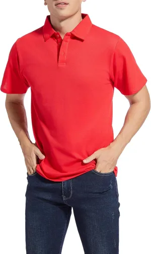 Men's Golf Polo Shirts,Casual Regular Fit Dry Fit Short Sleeve Moisture Wicking Collared T-Shirt(Order A Size Up)
