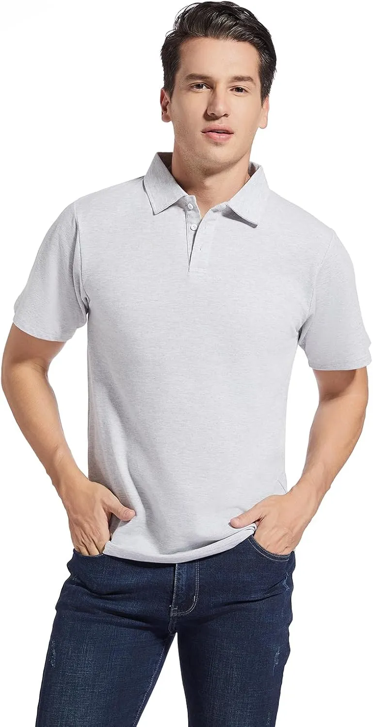 Men's Golf Polo Shirts,Casual Regular Fit Dry Fit Short Sleeve Moisture Wicking Collared T-Shirt(Order A Size Up)