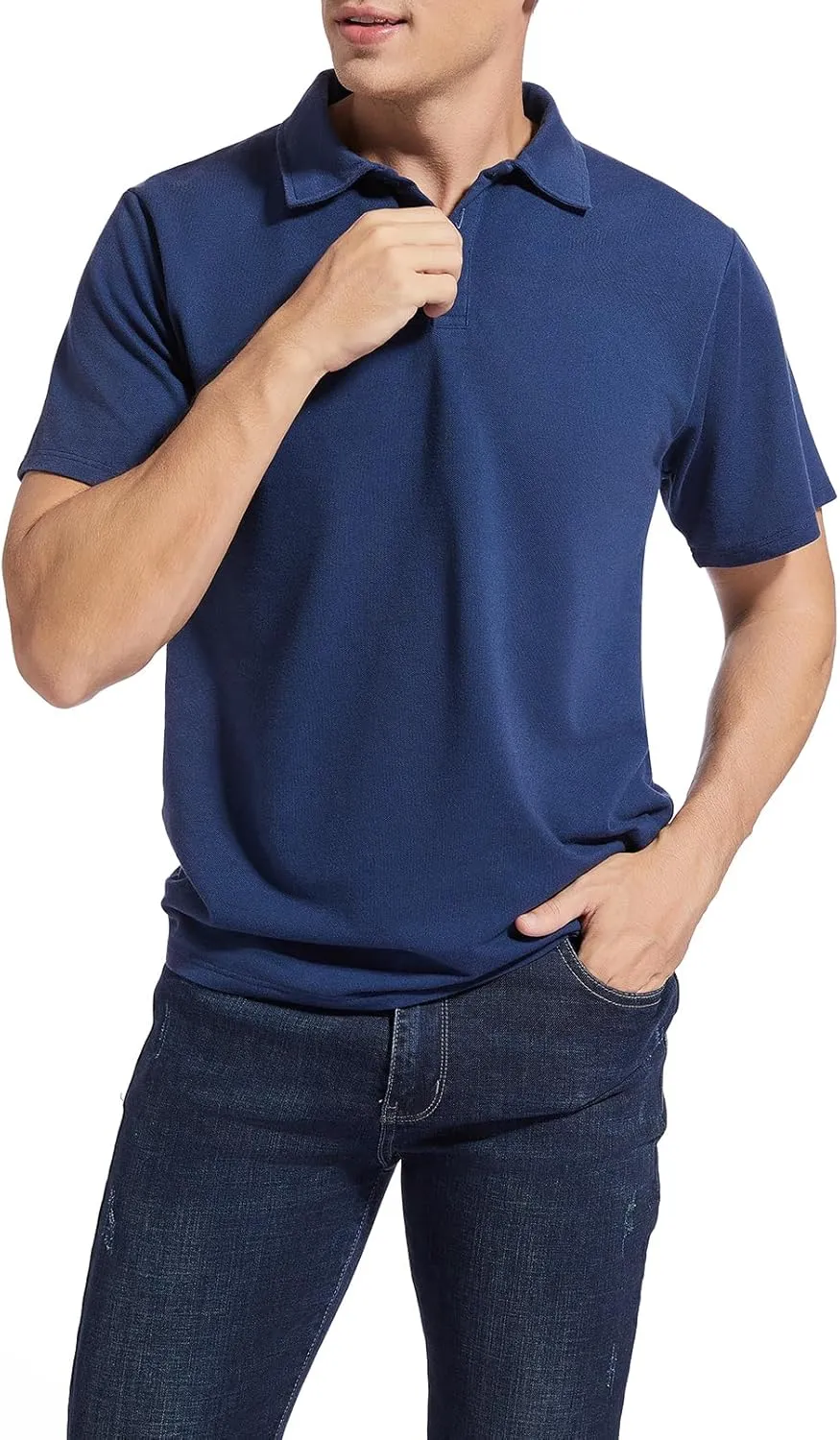 Men's Golf Polo Shirts,Casual Regular Fit Dry Fit Short Sleeve Moisture Wicking Collared T-Shirt(Order A Size Up)
