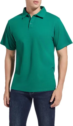 Men's Golf Polo Shirts,Casual Regular Fit Dry Fit Short Sleeve Moisture Wicking Collared T-Shirt(Order A Size Up)