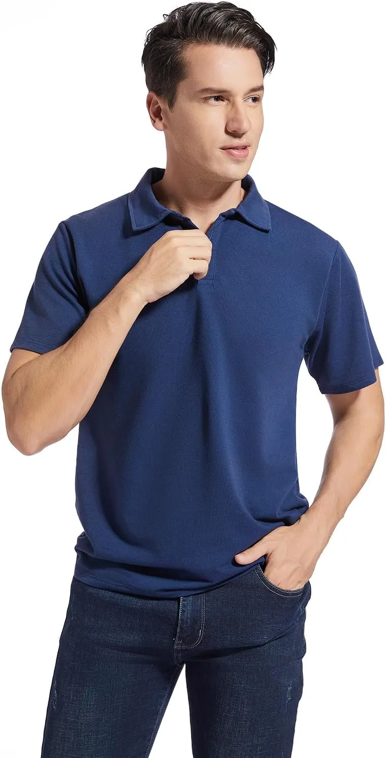 Men's Golf Polo Shirts,Casual Regular Fit Dry Fit Short Sleeve Moisture Wicking Collared T-Shirt(Order A Size Up)