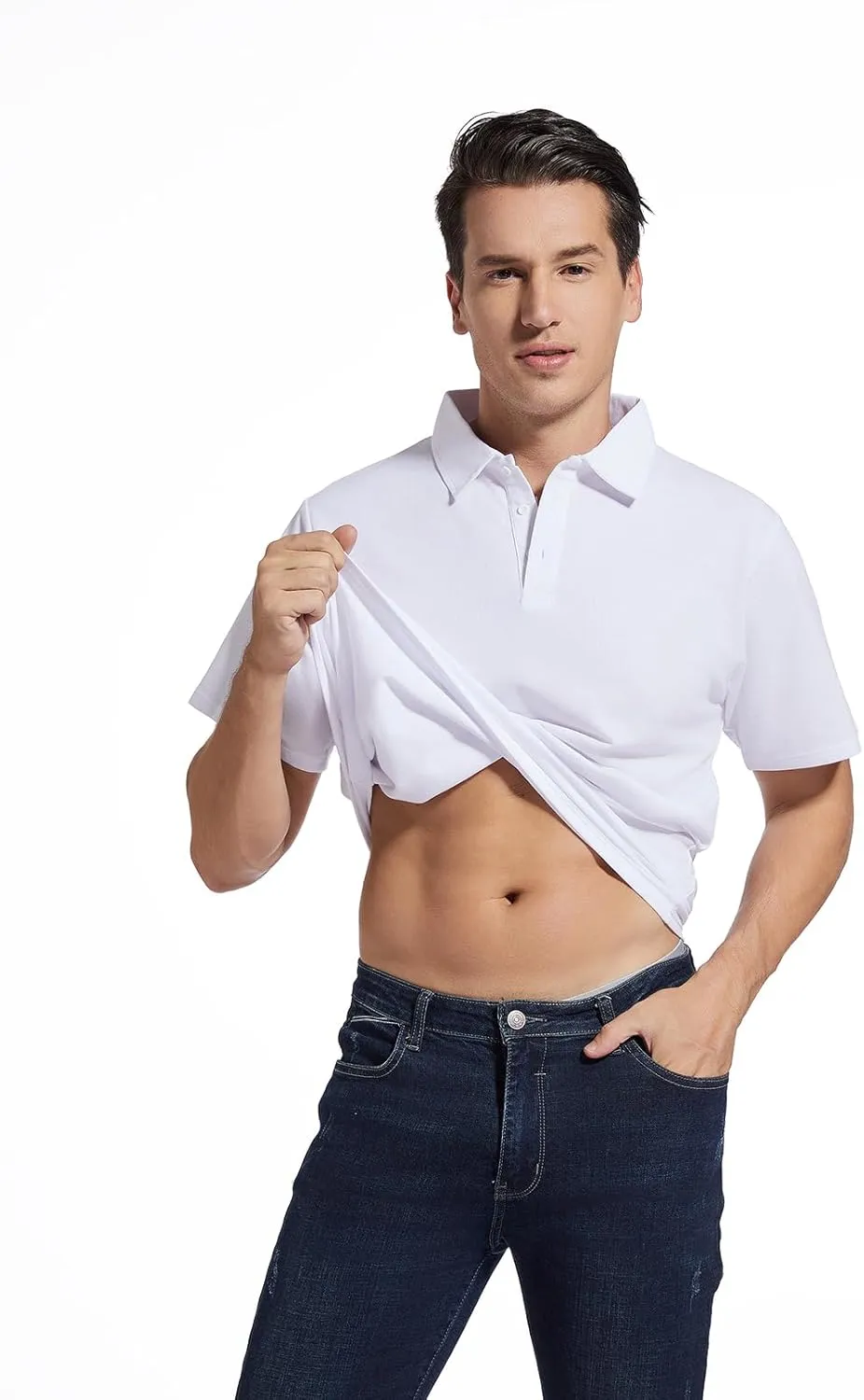 Men's Golf Polo Shirts,Casual Regular Fit Dry Fit Short Sleeve Moisture Wicking Collared T-Shirt(Order A Size Up)
