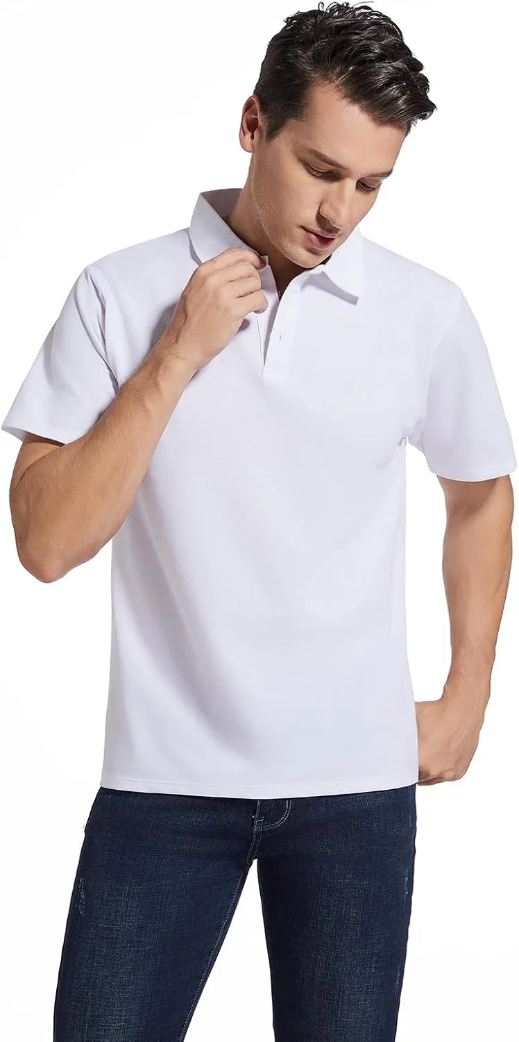 Men's Golf Polo Shirts,Casual Regular Fit Dry Fit Short Sleeve Moisture Wicking Collared T-Shirt(Order A Size Up)