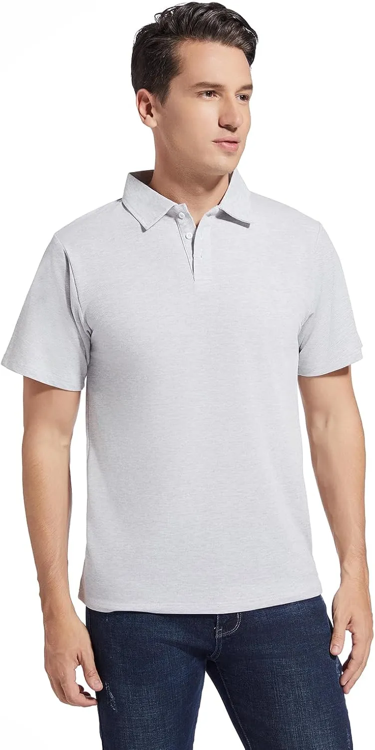 Men's Golf Polo Shirts,Casual Regular Fit Dry Fit Short Sleeve Moisture Wicking Collared T-Shirt(Order A Size Up)