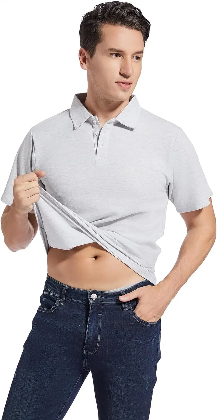Men's Golf Polo Shirts,Casual Regular Fit Dry Fit Short Sleeve Moisture Wicking Collared T-Shirt(Order A Size Up)