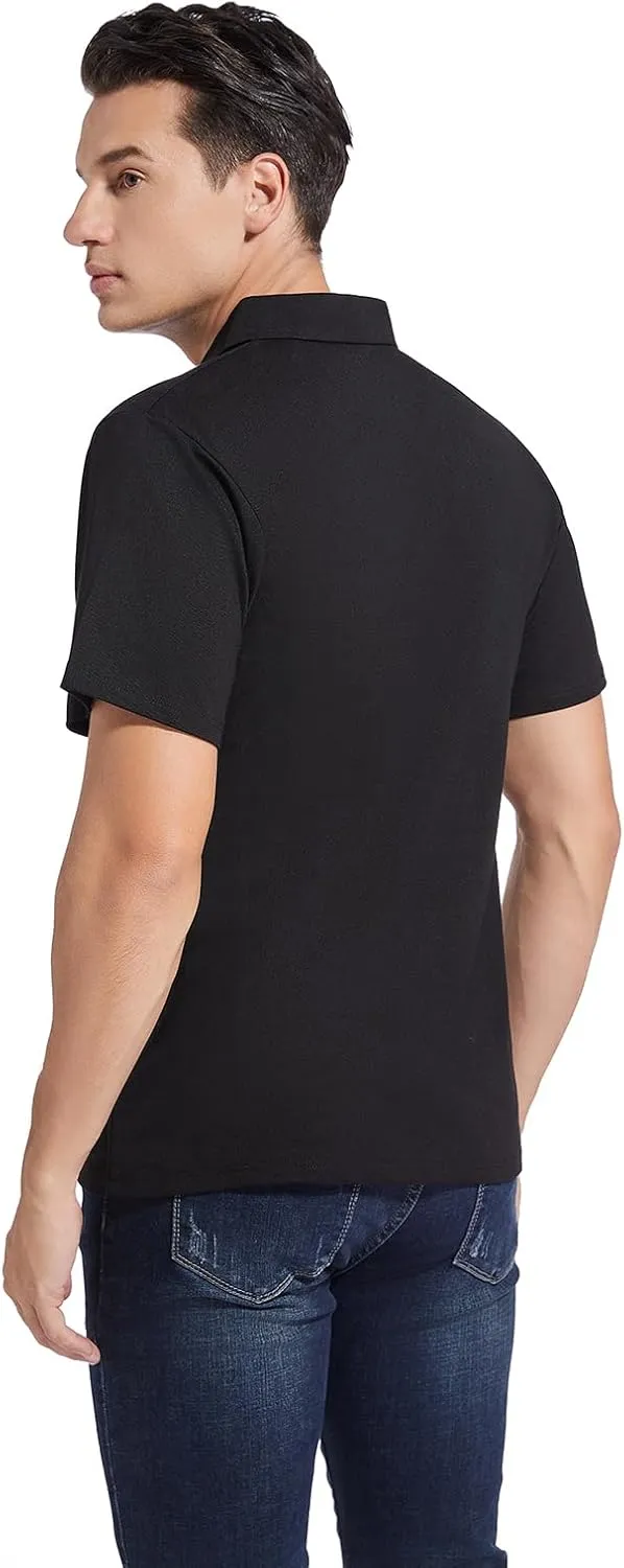 Men's Golf Polo Shirts,Casual Regular Fit Dry Fit Short Sleeve Moisture Wicking Collared T-Shirt(Order A Size Up)