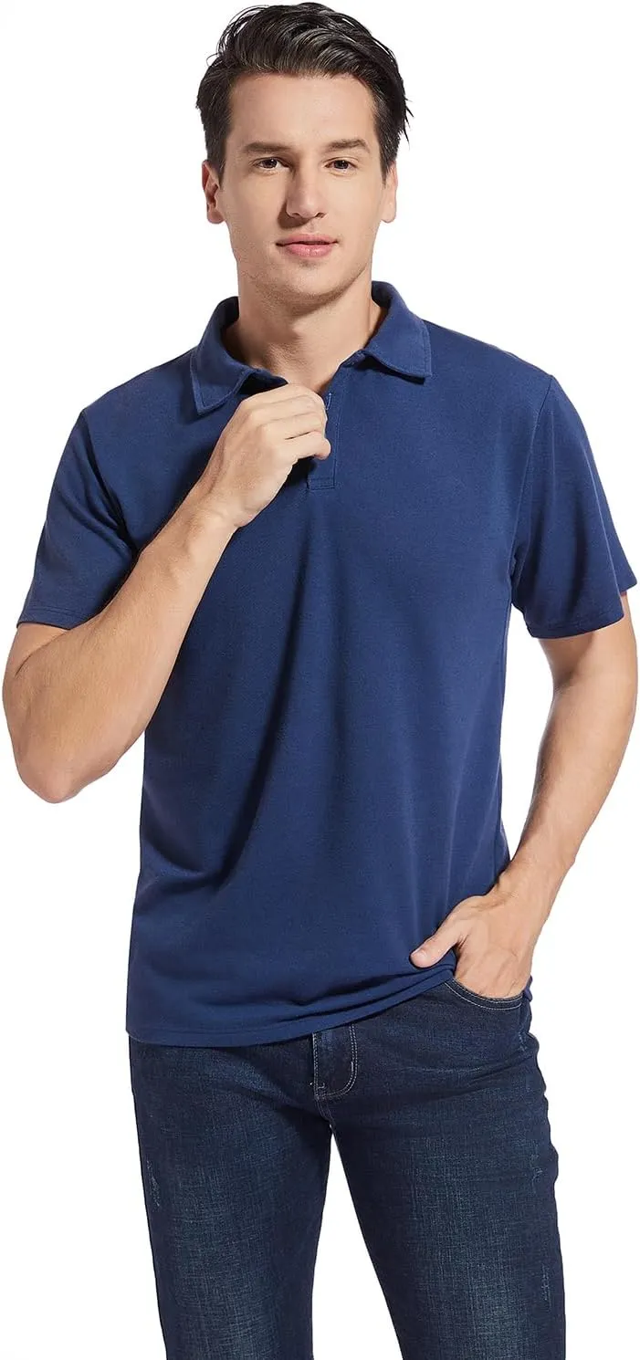 Men's Golf Polo Shirts,Casual Regular Fit Dry Fit Short Sleeve Moisture Wicking Collared T-Shirt(Order A Size Up)