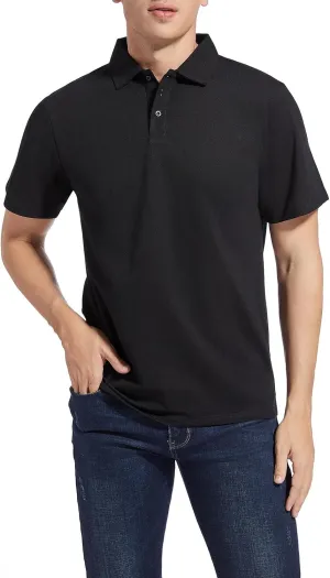 Men's Golf Polo Shirts,Casual Regular Fit Dry Fit Short Sleeve Moisture Wicking Collared T-Shirt(Order A Size Up)