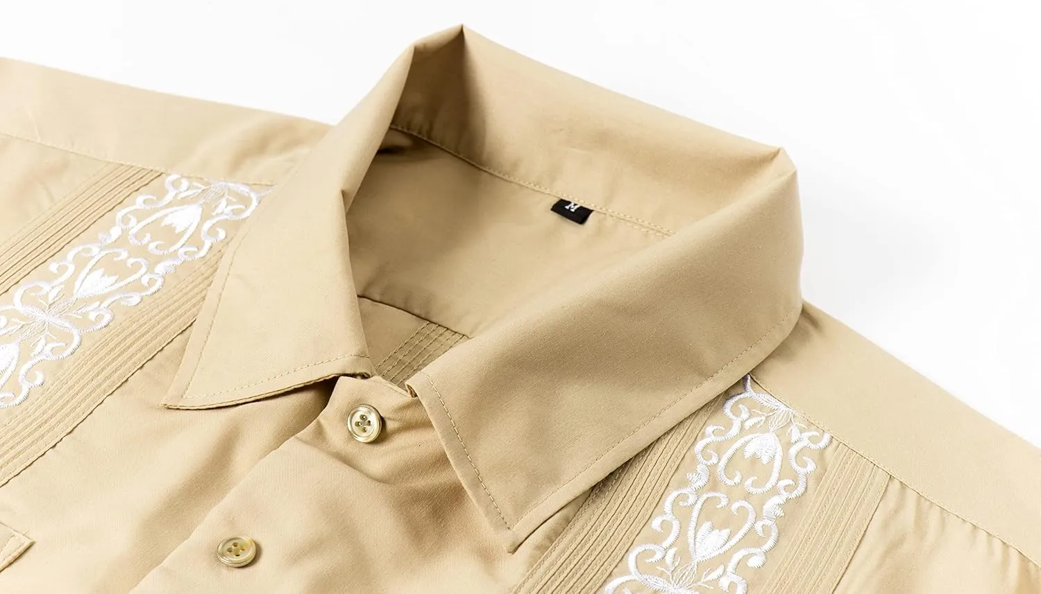 Men's Guayabera Shirts Short Sleeve Casual Snap Shirts