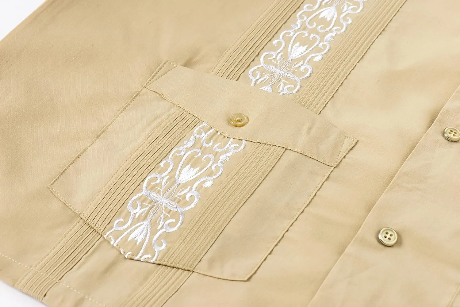 Men's Guayabera Shirts Short Sleeve Casual Snap Shirts