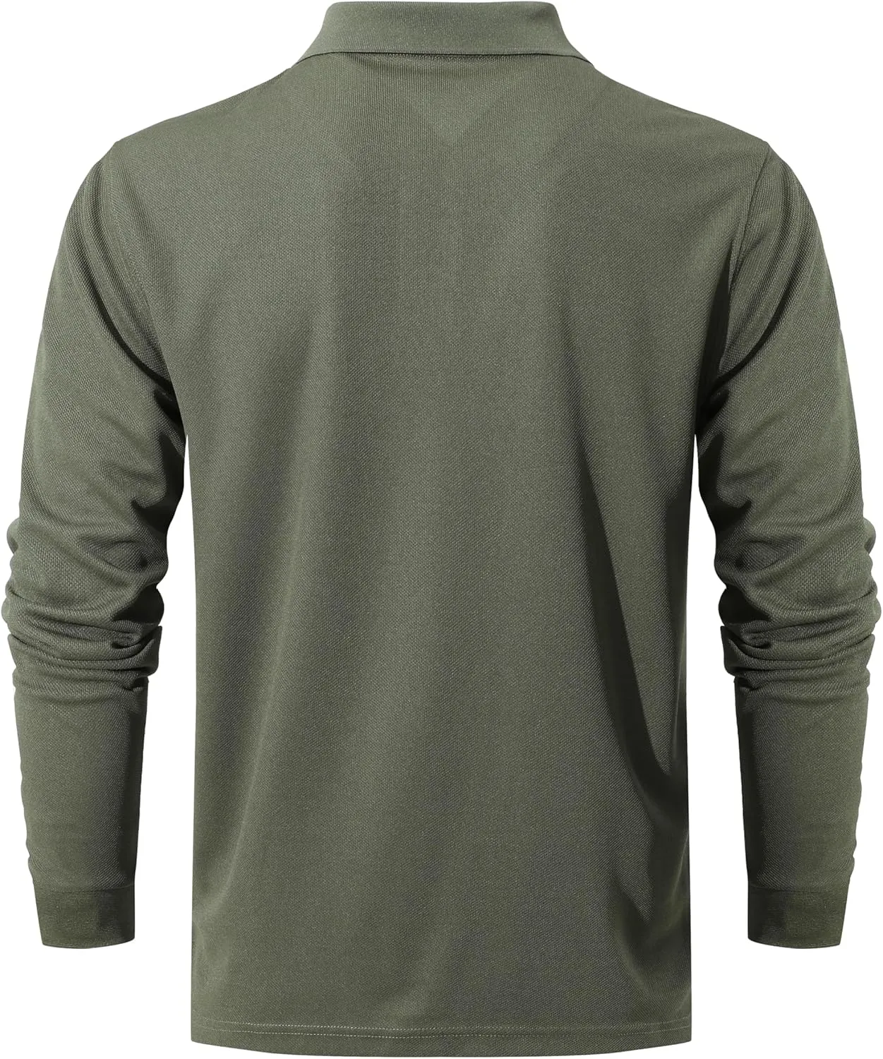 Men's Long Sleeve Polo Shirt Quick-Dry Performance Tactical Golf Shirts Regular-fit Jersey Tennis Shirt