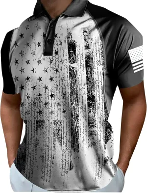 Men's Polo Shirts 2024 Soft Loose Outdoor Sports Lapel Solid Color Camouflage Printing Raglan Sleeve Top Short