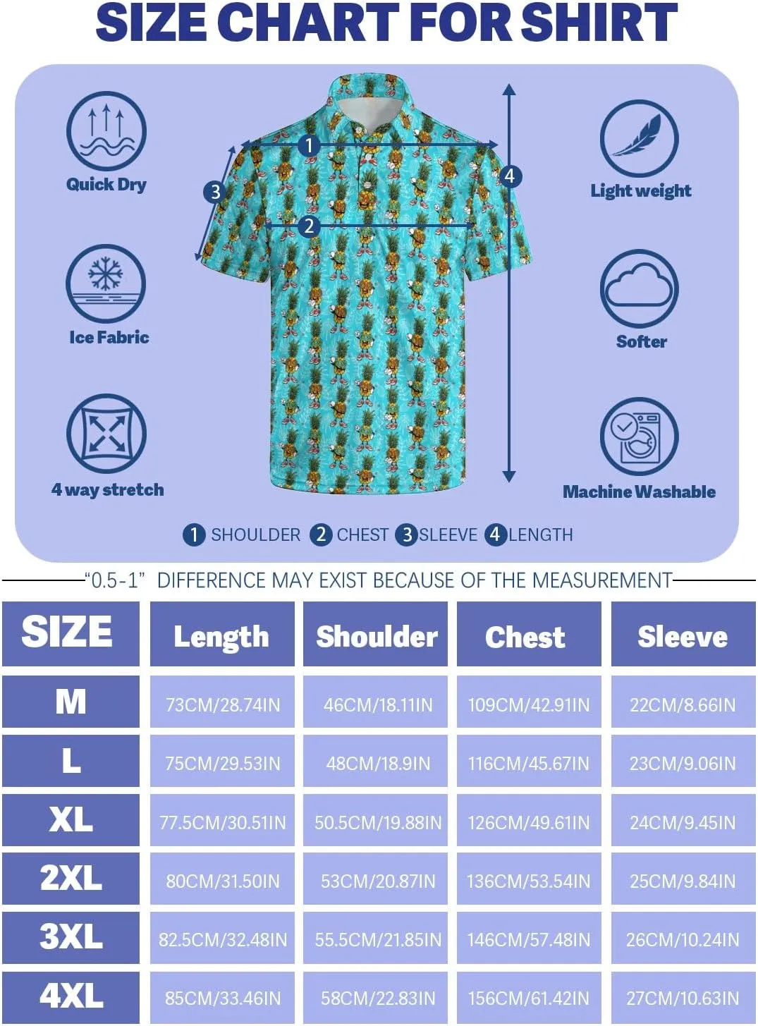 Mens Polo Shirts Funny Golf Shirts for Men Quick-Dry Performance Hawaiian Polo Shirts for Men Print Short Sleeve Shirts