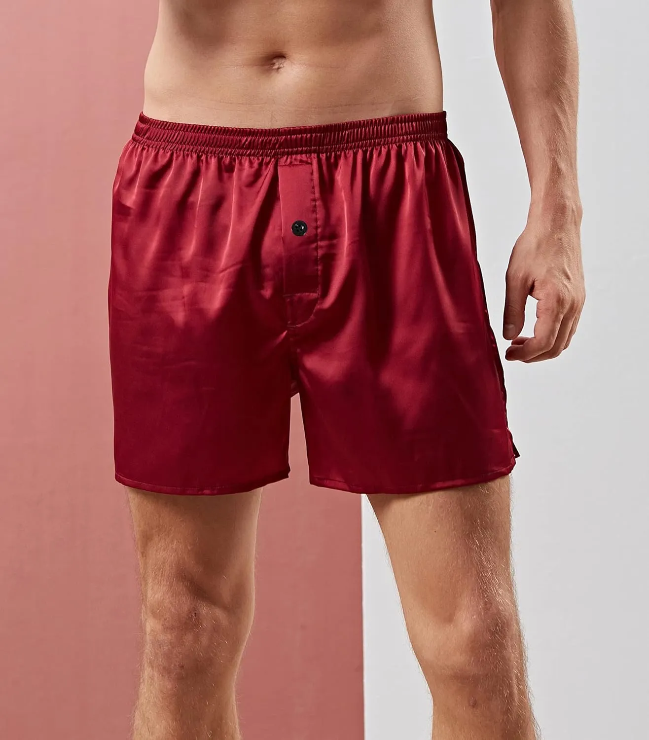 Men's Silky Satin Boxers Shorts Pajama Shorts Bottom Loose Satin Underwear Sleepwear Boxers
