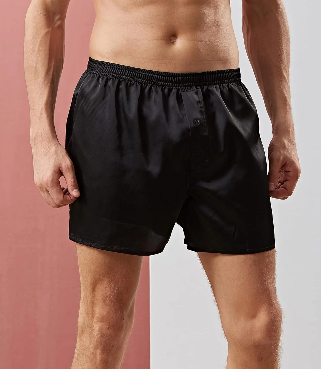 Men's Silky Satin Boxers Shorts Pajama Shorts Bottom Loose Satin Underwear Sleepwear Boxers