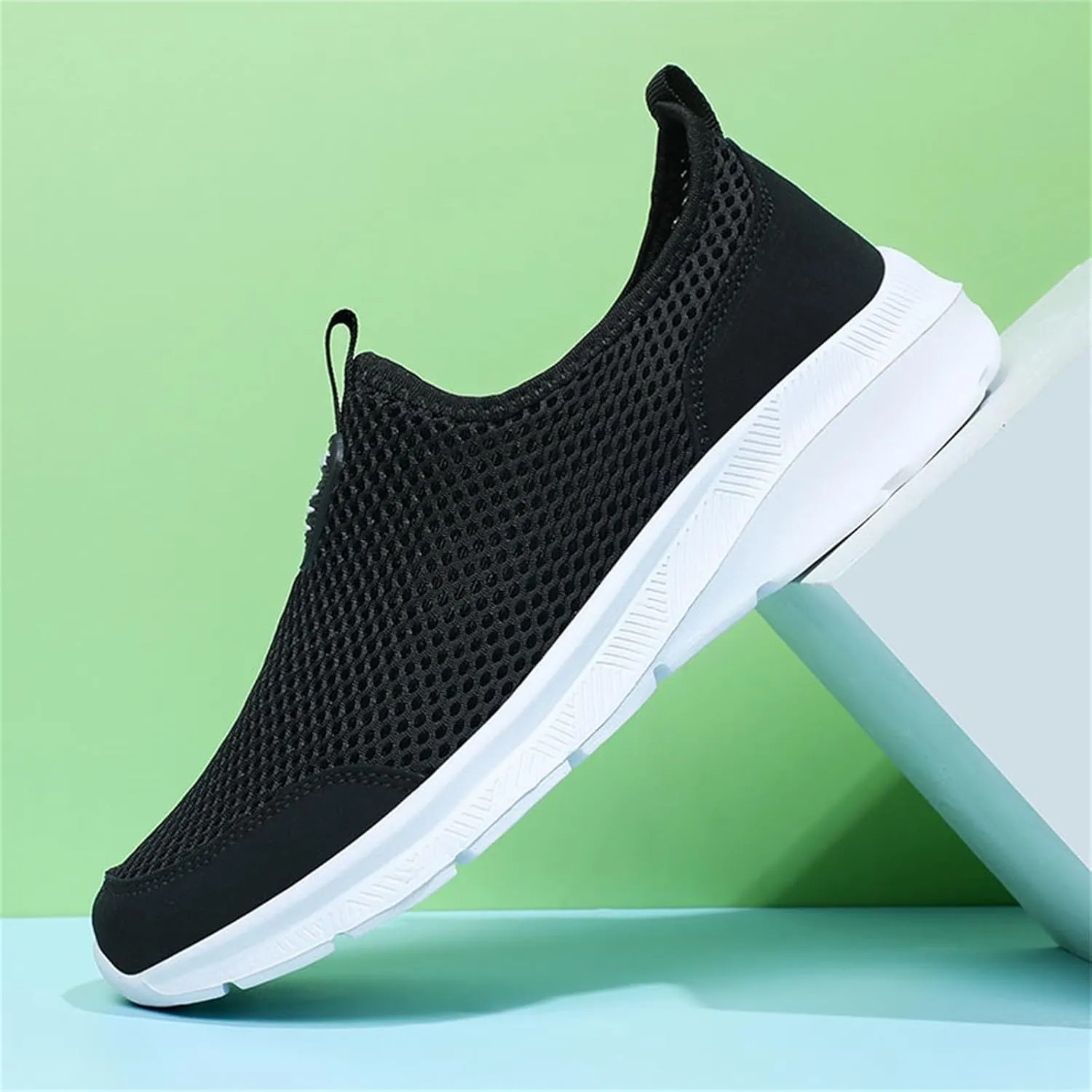 Mens Slip On Running Shoes Casual Breathable Mesh Walking Shoe Lightweight Comfortable Non Slip Sneakers for Men