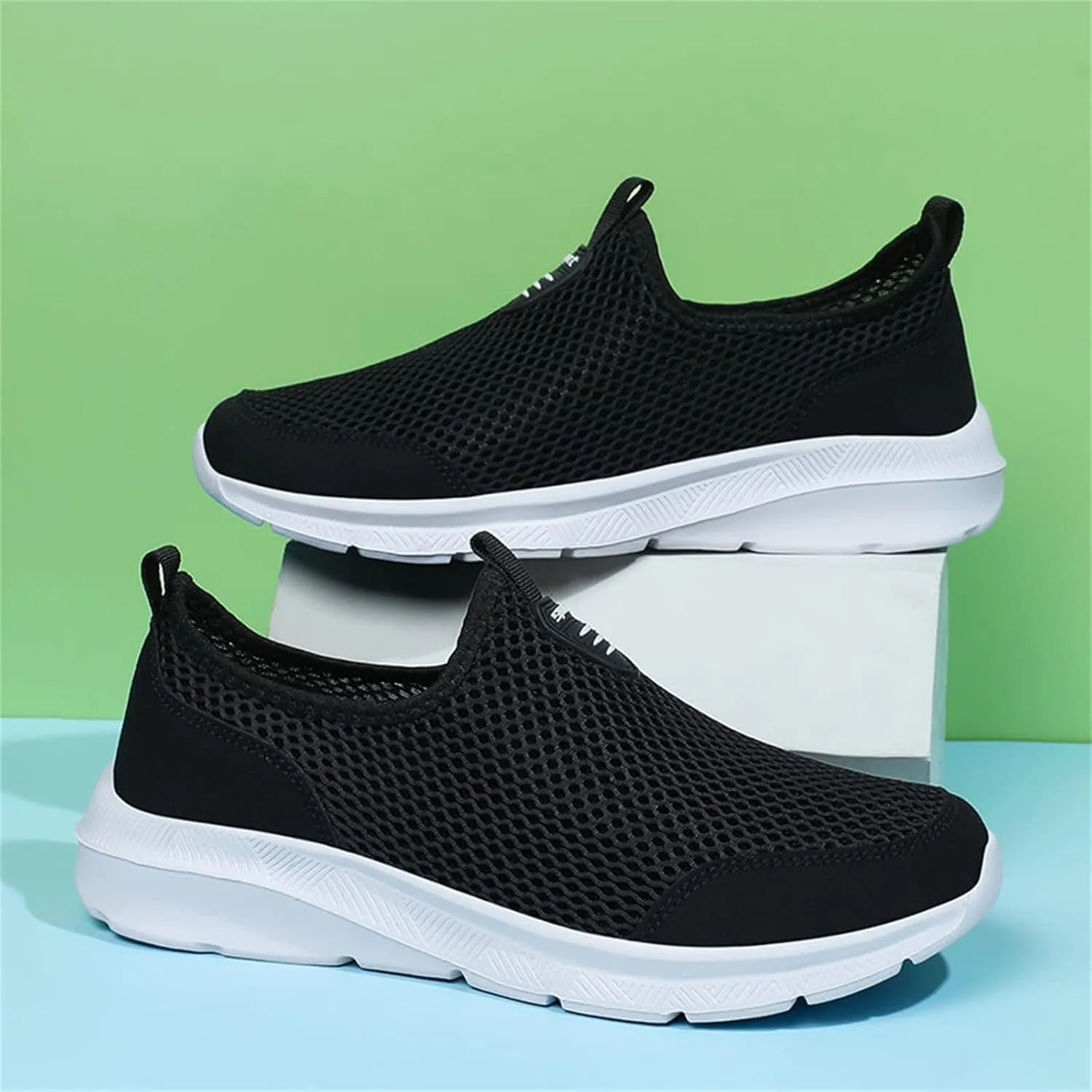 Mens Slip On Running Shoes Casual Breathable Mesh Walking Shoe Lightweight Comfortable Non Slip Sneakers for Men