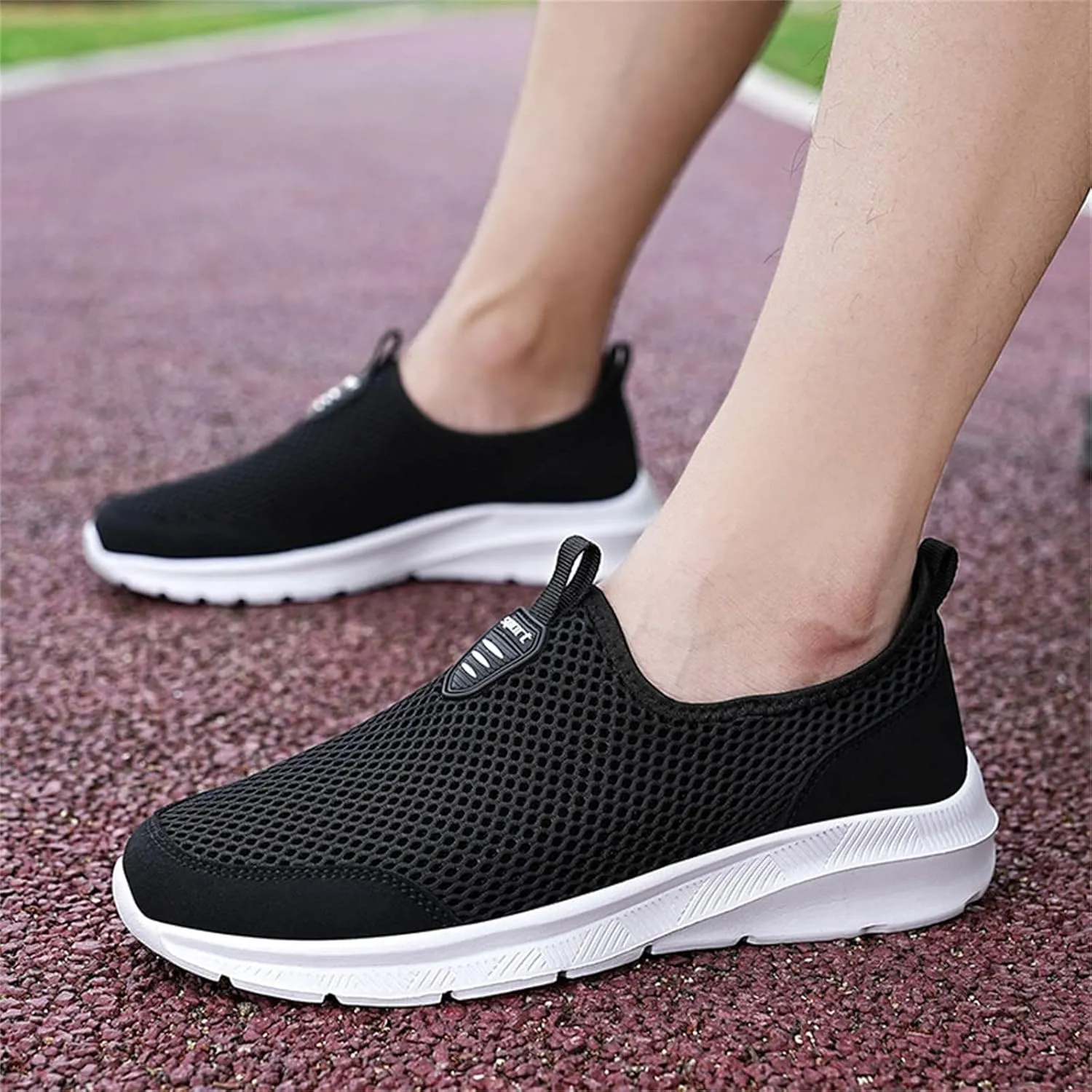Mens Slip On Running Shoes Casual Breathable Mesh Walking Shoe Lightweight Comfortable Non Slip Sneakers for Men