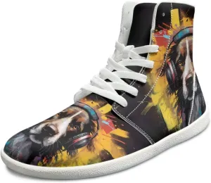 Men's Sneakers Animals Print Women Barefoot Shoes Hightop Sneakers Wide Toe Anti Slip Work Sneaker Minimalist Zero Drop Sole Shoes