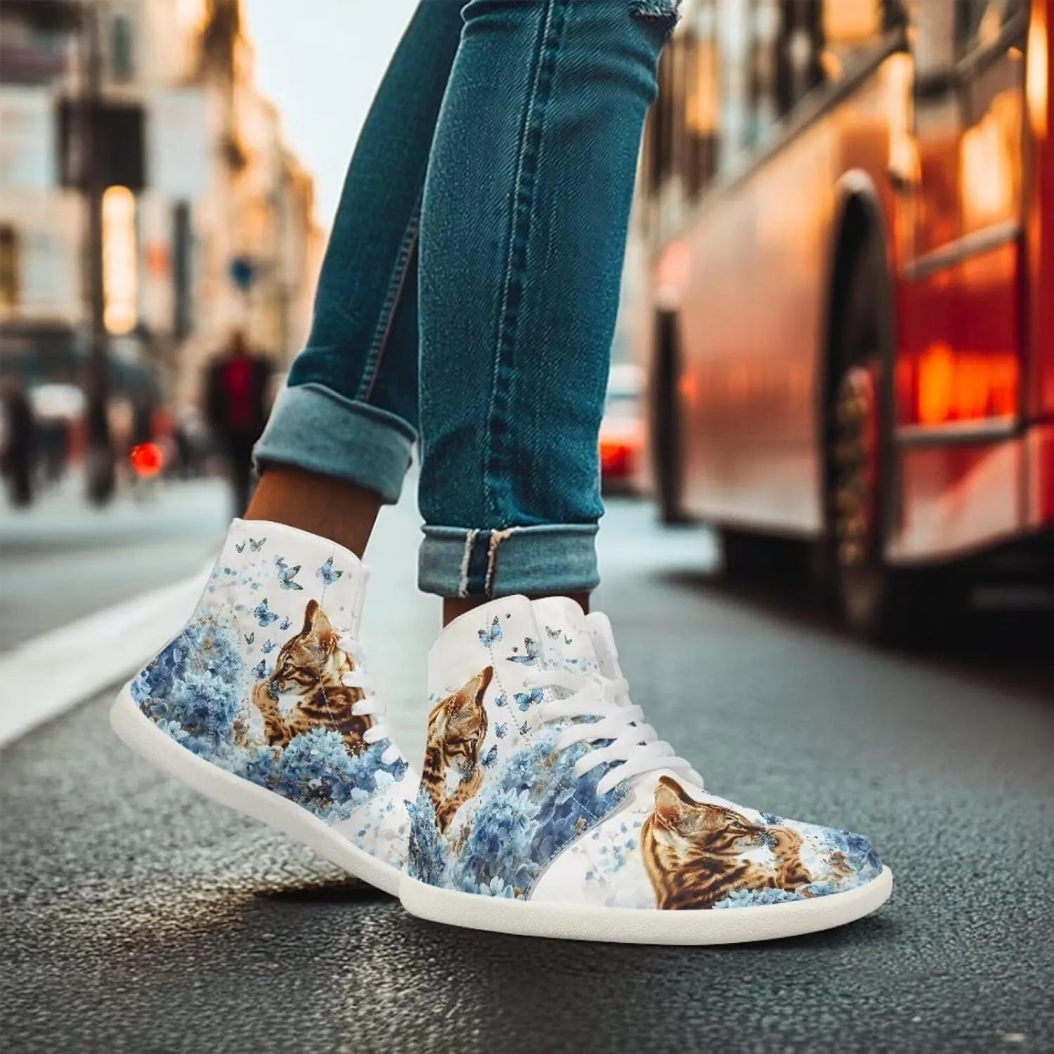 Men's Sneakers Animals Print Women Barefoot Shoes Hightop Sneakers Wide Toe Anti Slip Work Sneaker Minimalist Zero Drop Sole Shoes