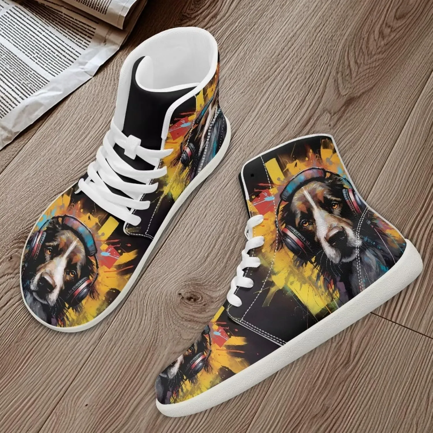 Men's Sneakers Animals Print Women Barefoot Shoes Hightop Sneakers Wide Toe Anti Slip Work Sneaker Minimalist Zero Drop Sole Shoes