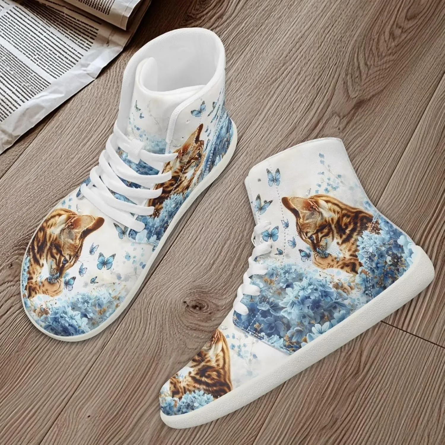 Men's Sneakers Animals Print Women Barefoot Shoes Hightop Sneakers Wide Toe Anti Slip Work Sneaker Minimalist Zero Drop Sole Shoes