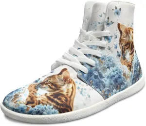 Men's Sneakers Animals Print Women Barefoot Shoes Hightop Sneakers Wide Toe Anti Slip Work Sneaker Minimalist Zero Drop Sole Shoes