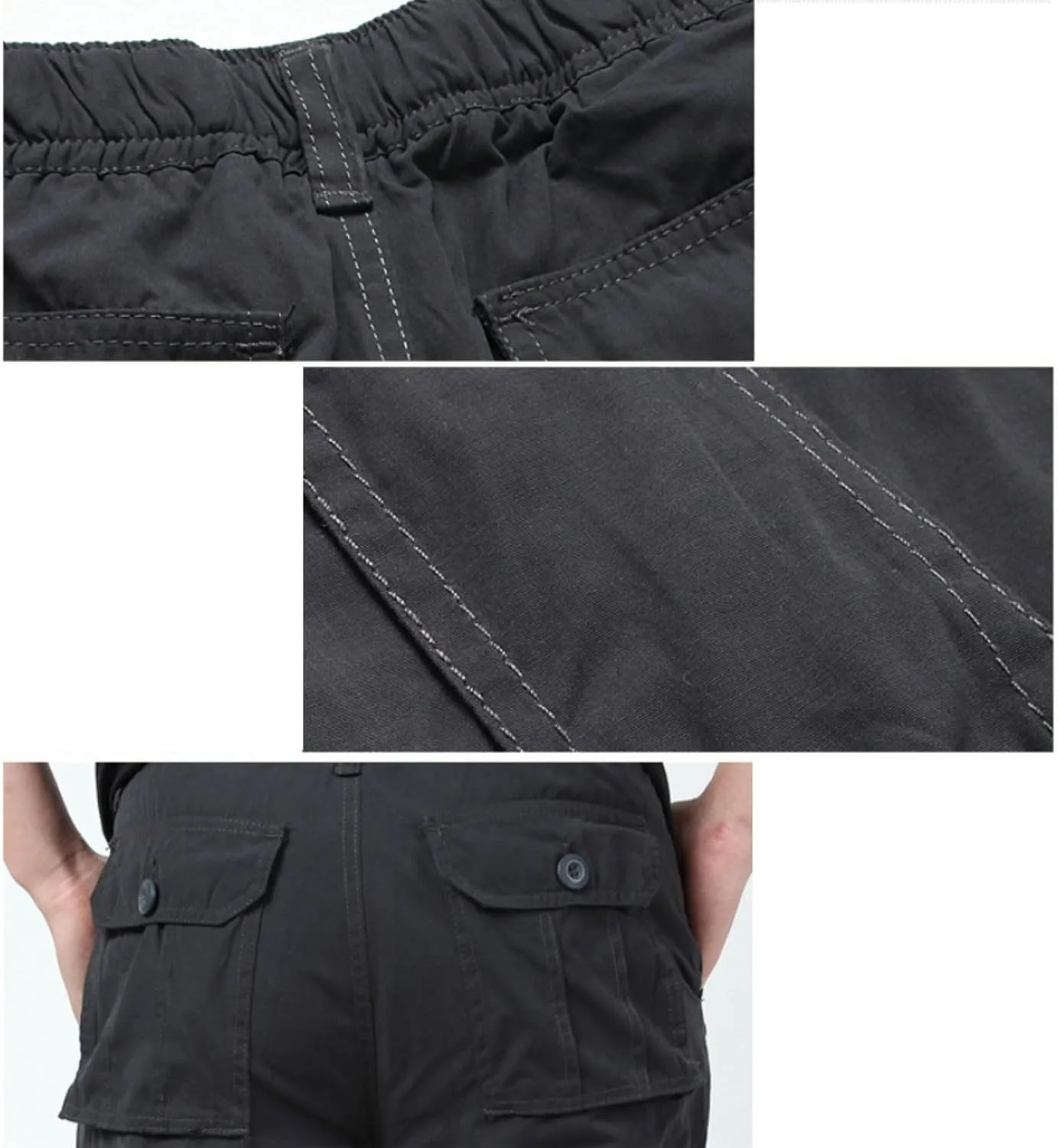 Men's Straight Leg Outdoor Casual Trousers with Multiple Pockets and Loose Work Pants Baggy Cargo Pants Men