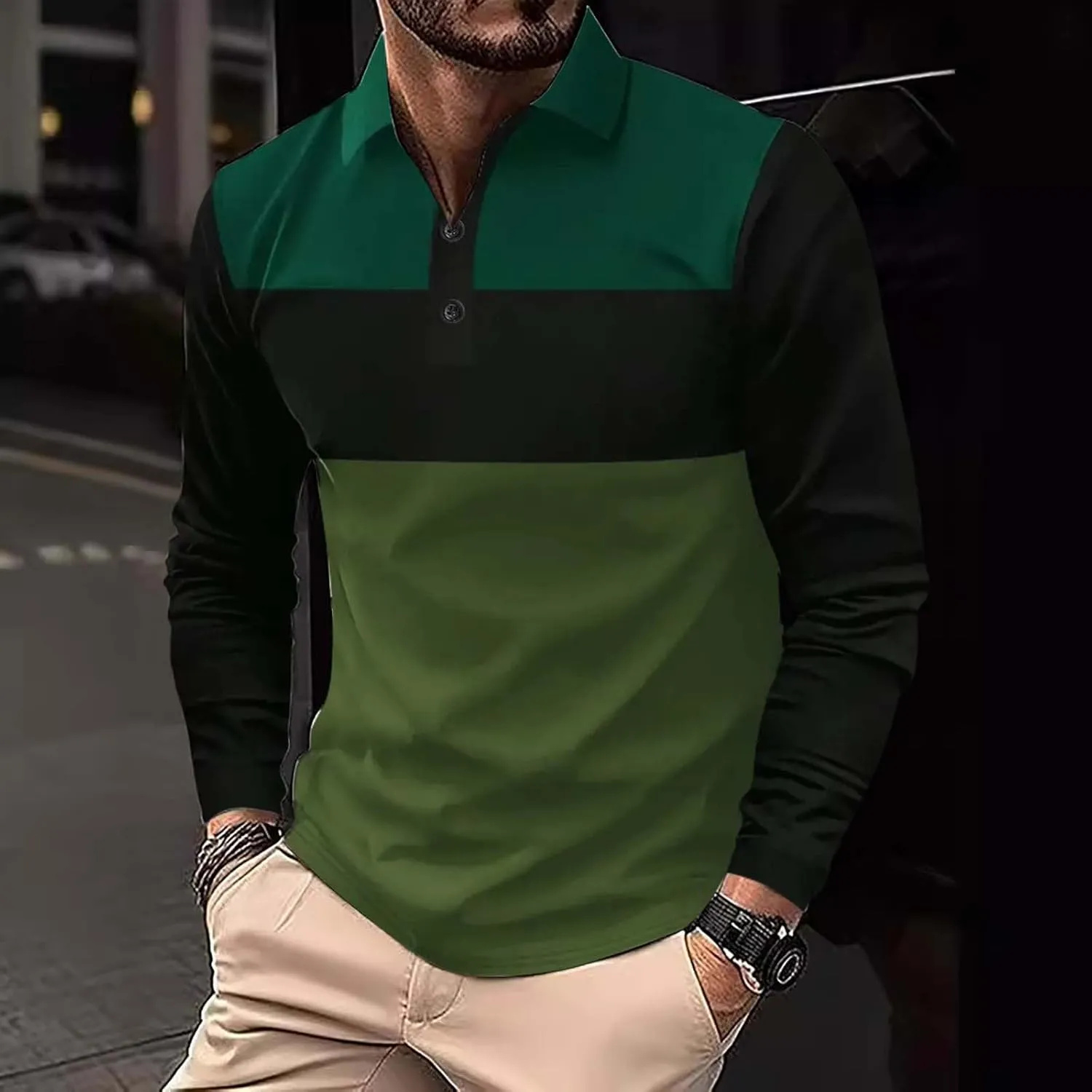 Mens Tops Casual Stylish Men's Business Slim Casual Shirt Long Sleeve Shirt Long Sleeve Tees for Men Men's Quarter