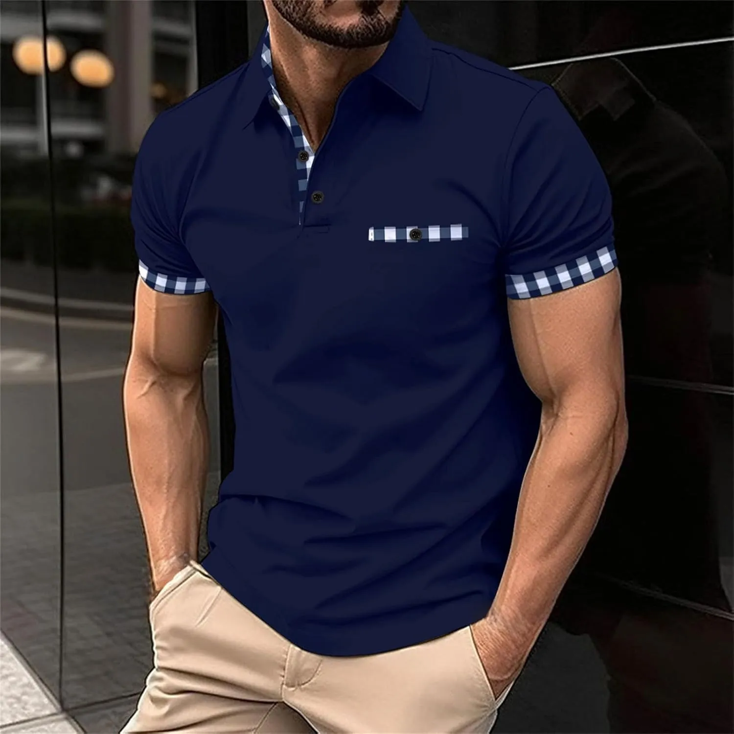 Mens Tops Casual Stylish Men's Business Slim Casual Shirt Long Sleeve Shirt Long Sleeve Tees for Men Men's Quarter
