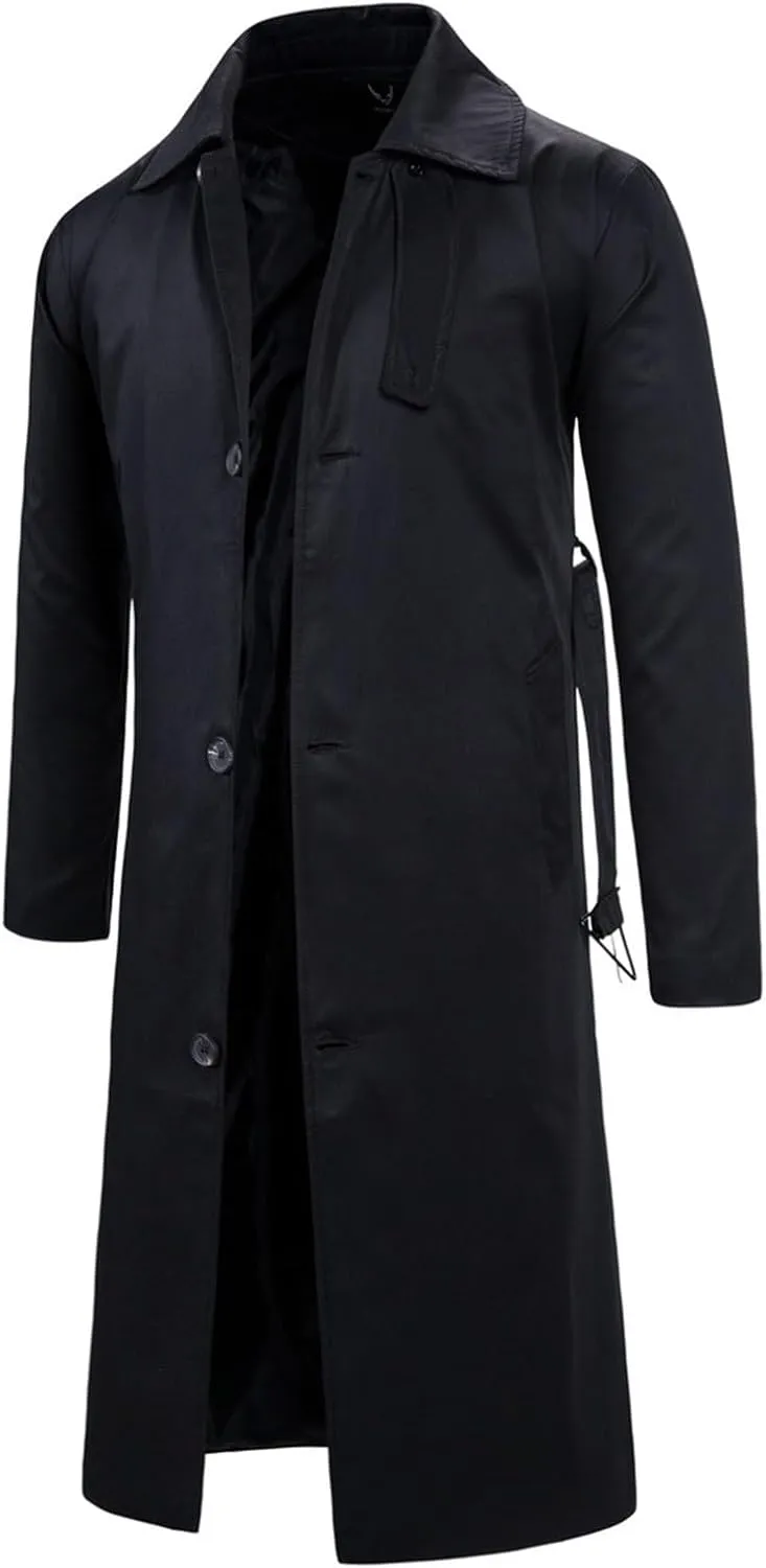 Mens Wool Blend Coat Winter Trench Coats Windbreaker Coat Long Jacket Windbreaker Overcoat Pea Coat Men Trench Coats