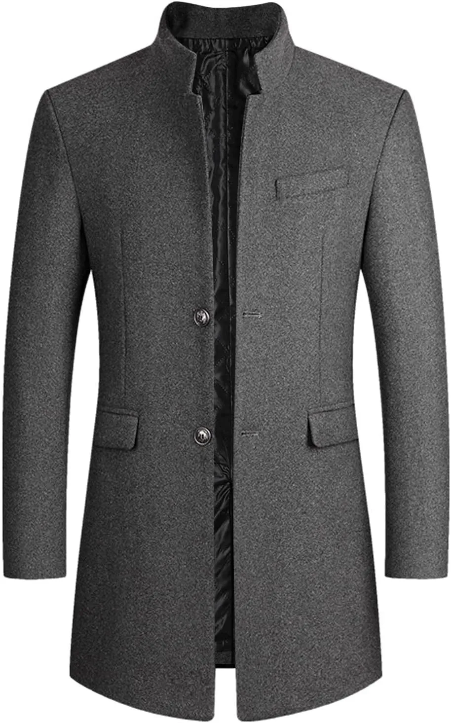 Mens Wool Blend Coat Winter Trench Coats Windbreaker Coat Long Jacket Windbreaker Overcoat Pea Coat Men Trench Coats