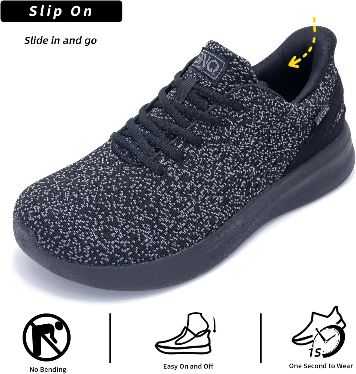 Minimalist Walking Shoes for Men Wide Toe Box Slip On Tennis Summer Shoes Zero Drop Arch Support Comfortable Gym Athletic Workout Fashion Sneakers Size US7-12