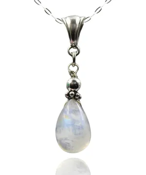 Moonstone Necklace Sterling Silver 925, June Birthstone Jewelry, Gemstone Teardrop Pendant, Jewelry Gift For