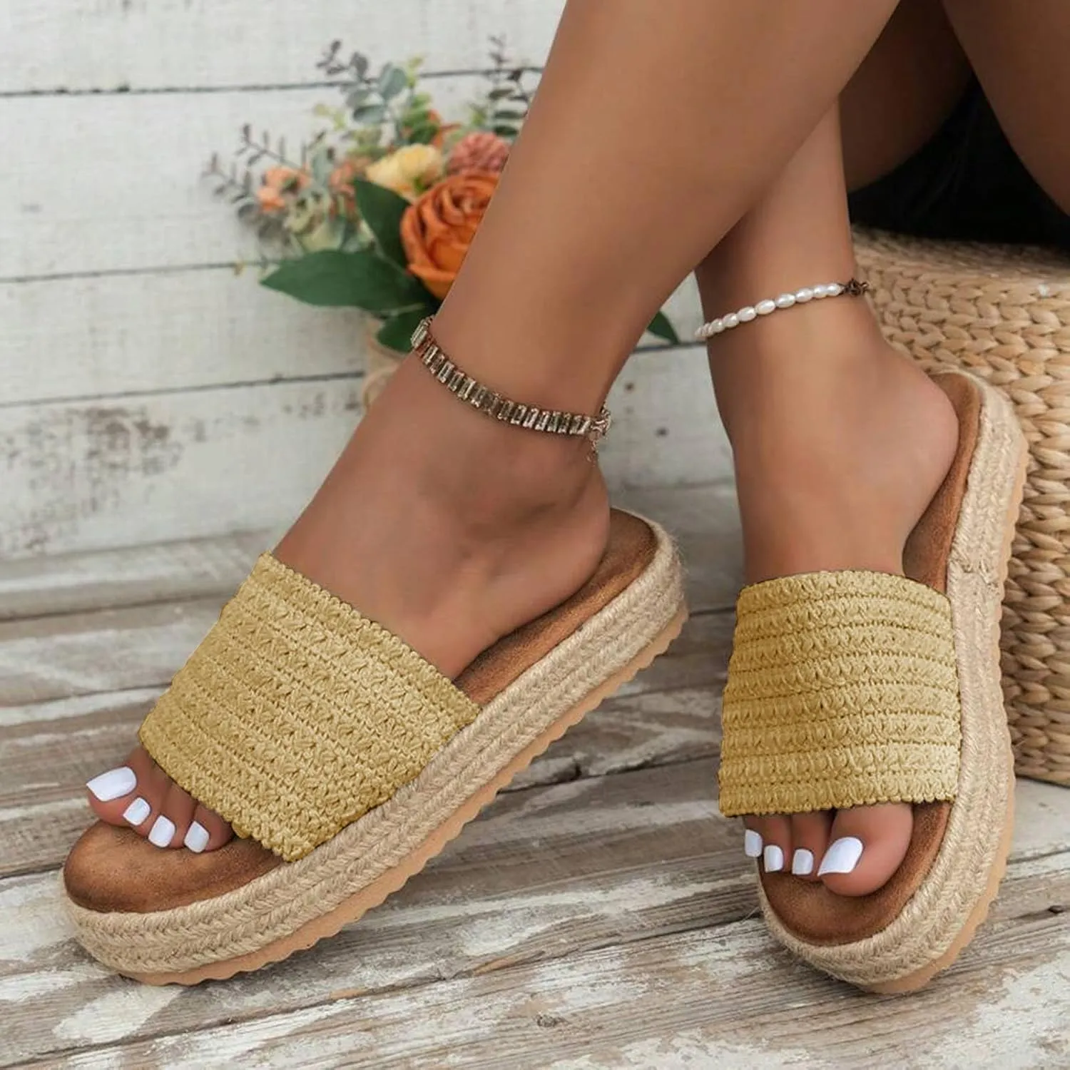 Mules for Women Wedge Sandals Comfortable Dressy Summer Closed Toe Casual Slip On Shoes with Adjustable Hook Loop Alicegana Comfort on Walking Orthopedic Low Heel Sandal Mule Slippers Clogs