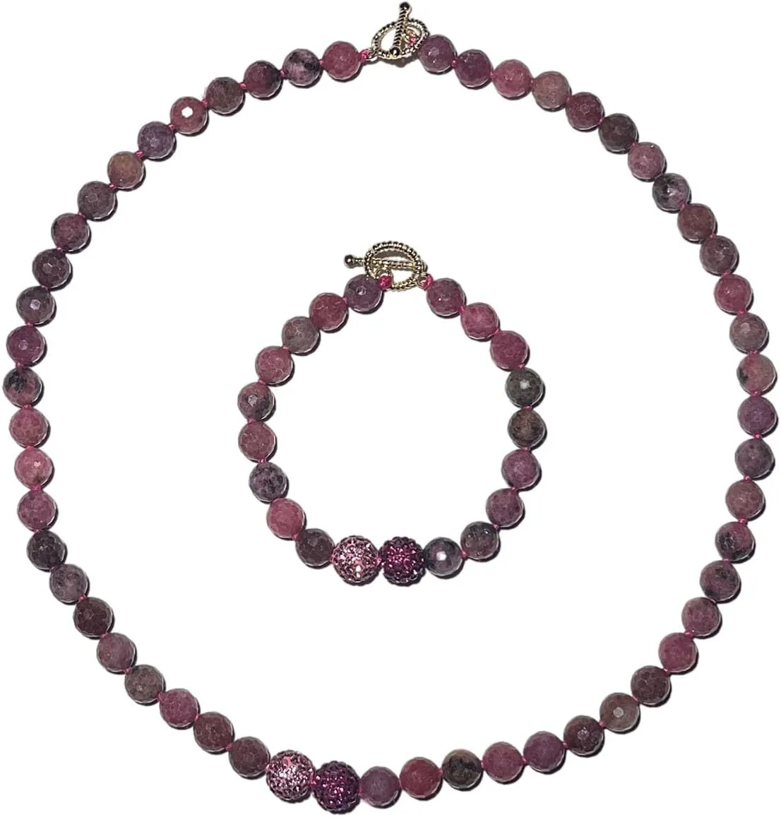 Natural Gemstone Handmade Bead Jewelry Set for Women Necklace Earring and Bracelet Set Boho Collar Jewelry Dangle Earrings Clasp Metal Fashion Jewelry Set