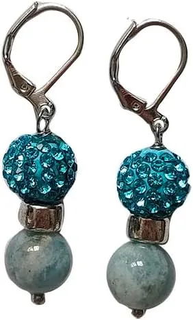 Natural Gemstone Handmade Bead Jewelry Set for Women Necklace Earring and Bracelet Set Boho Collar Jewelry Dangle Earrings Clasp Metal Fashion Jewelry Set