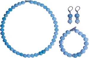 Natural Gemstone Handmade Bead Jewelry Set for Women Necklace Earring and Bracelet Set Boho Collar Jewelry Dangle Earrings Clasp Metal Fashion Jewelry Set