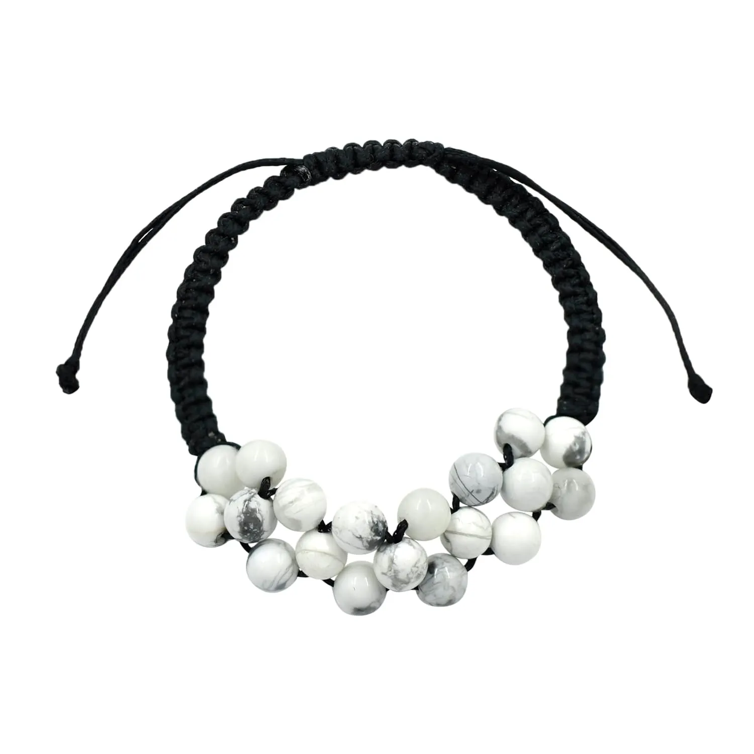 Natural Howlite Handmade Adjustable Bracelet, Yoga Bracelet, Beads Jewelry,Meditation Jewelry Healing Bracelet