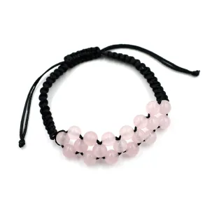 Natural Rose Quartz Handmade Adjustable Bracelet, Yoga Bracelet, Beads Jewelry,Meditation Jewelry Healing Bracelet