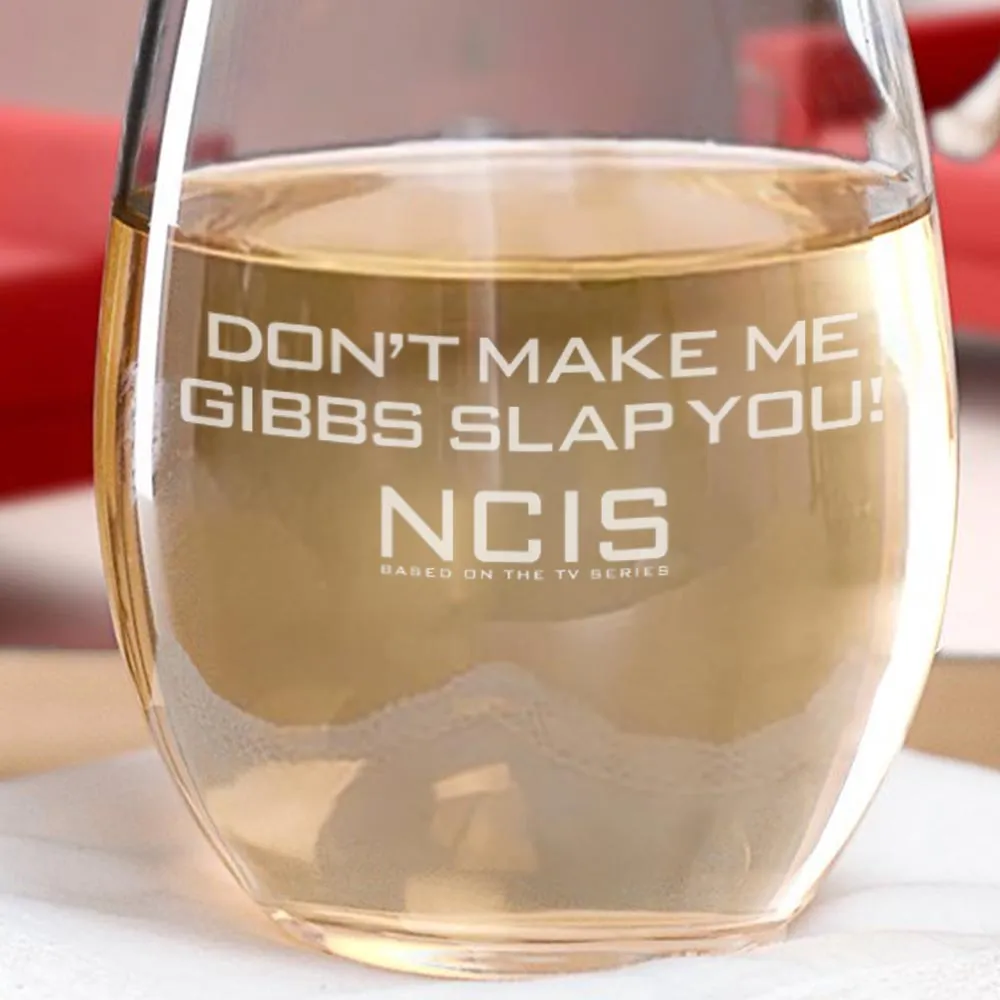 NCIS Gibbs Slap Laser Engraved Stemless Wine Glass