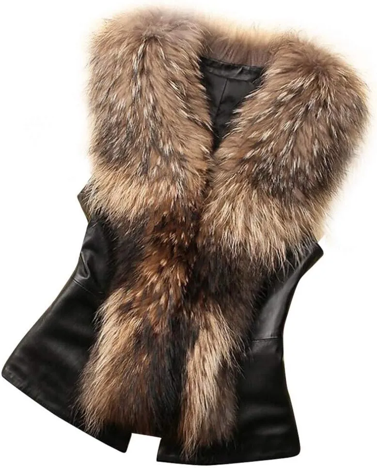 Nevera Women Faux Fur Vest Jacket Sleeveless Winter Body Warm Coat Waistcoat Gilet